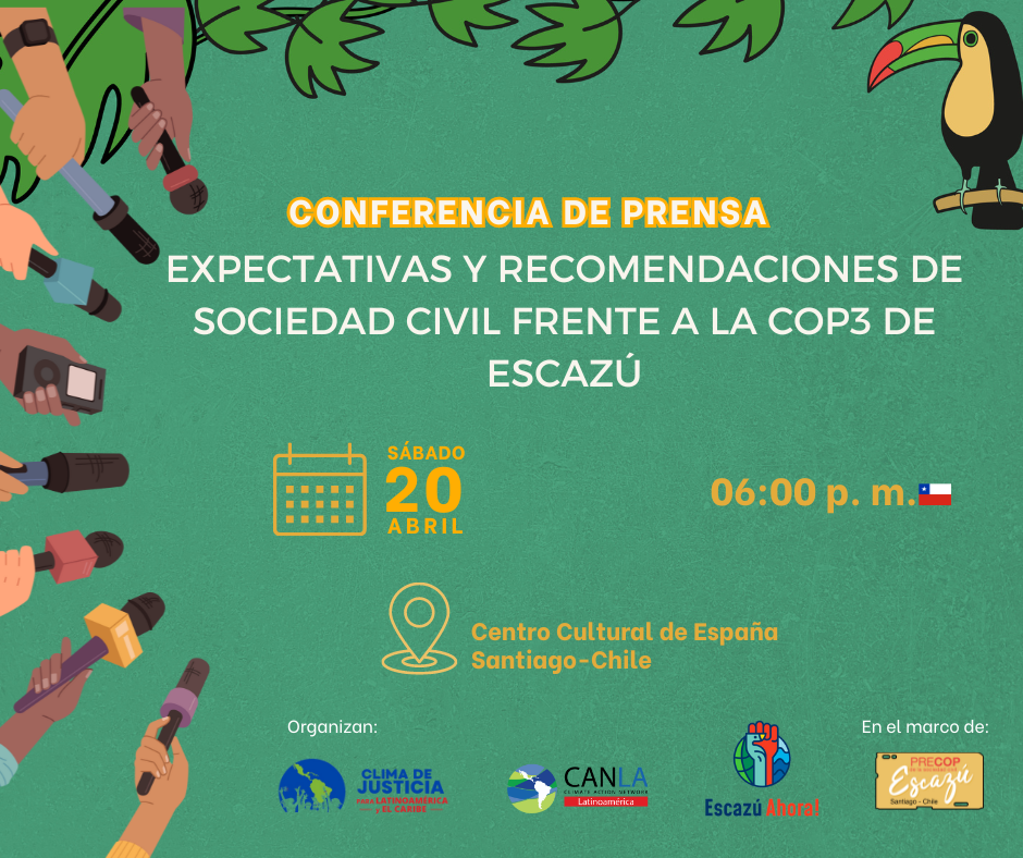 Conferencia de Prensa Expectativas y Recomendaciones de Sociedad Civil Frente a la COP3 Escazú